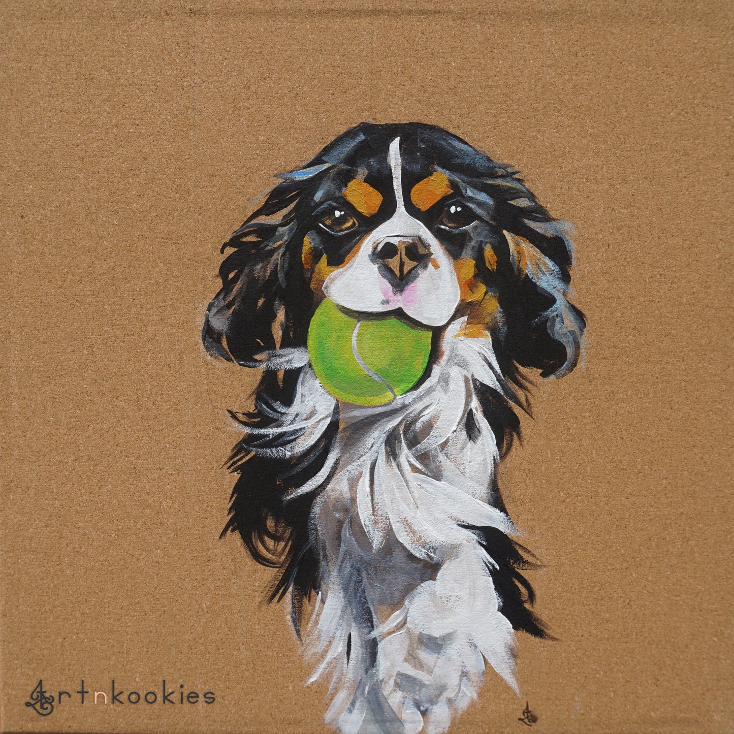 Custom Acrylic on Cork Board Pet Portrait