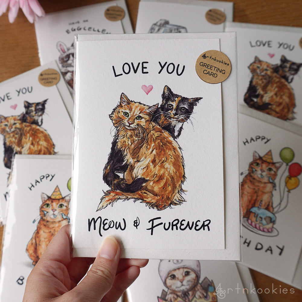 "Love You Meow and Furever" Valentine's Greeting Card