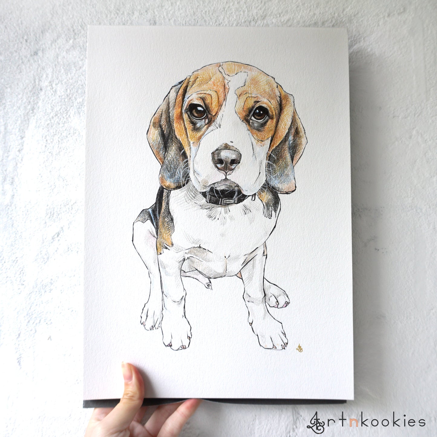 Ink and Colour Pencil Pet Portrait