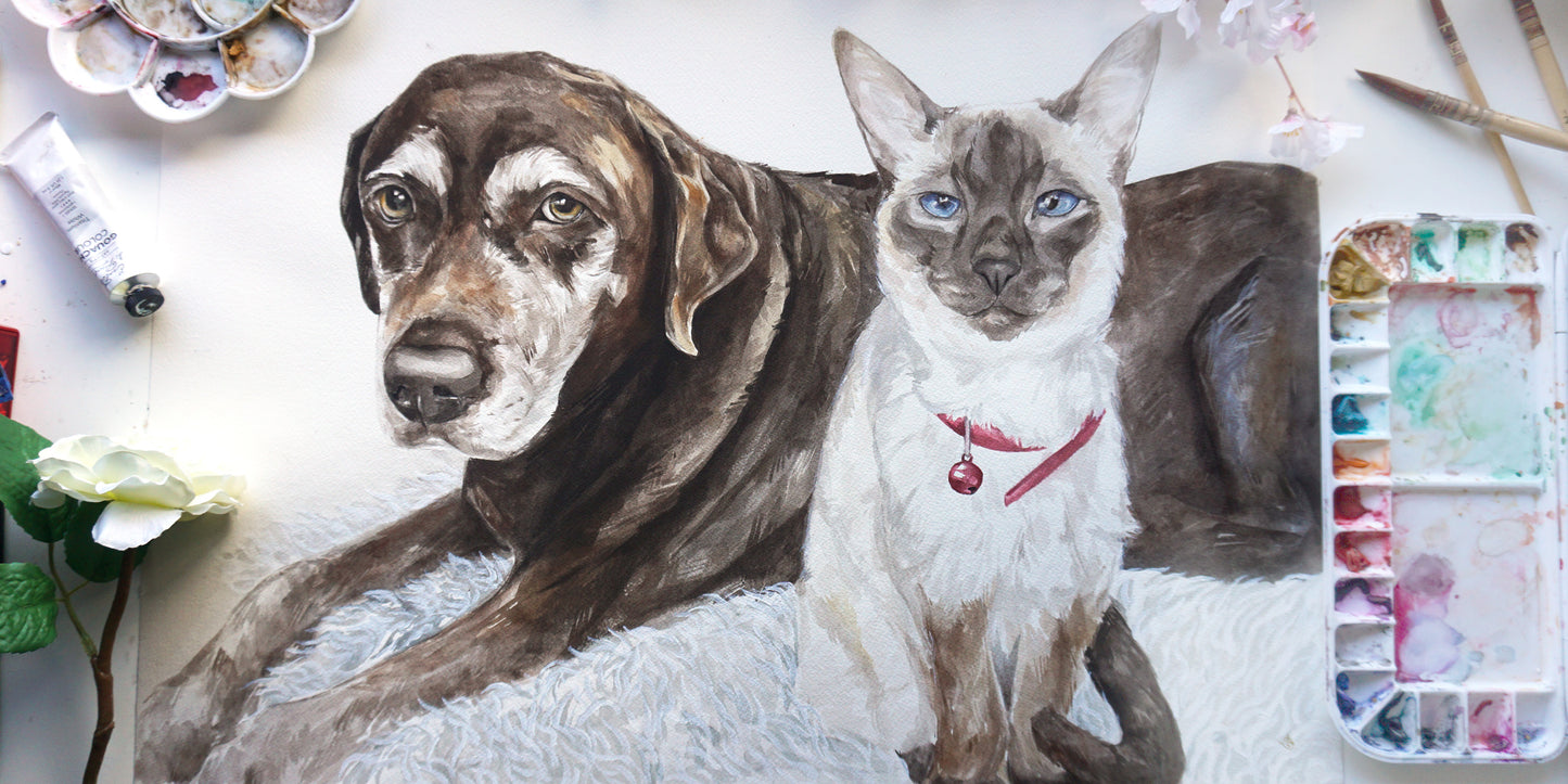 Custom Watercolour Pet Portrait