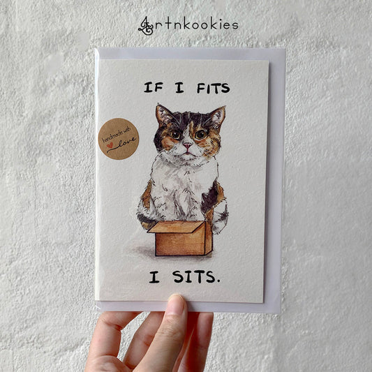 "If I Fits I Sits" Greeting Card