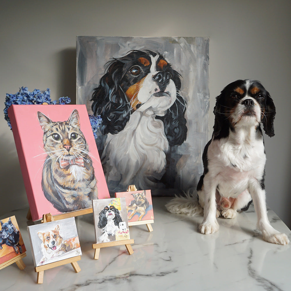 Mini Pet Portrait on Easel