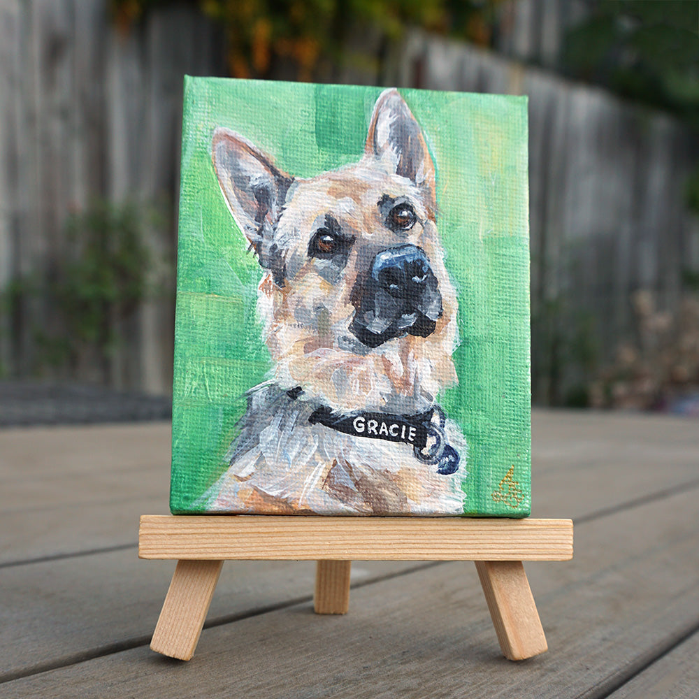 Mini Pet Portrait on Easel