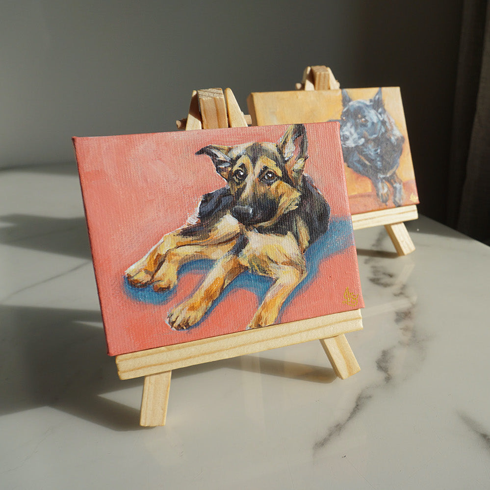 Mini Pet Portrait on Easel